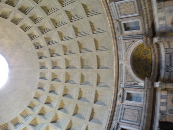 Pantheon roof, notice the big hole (aka oculus) in the very top